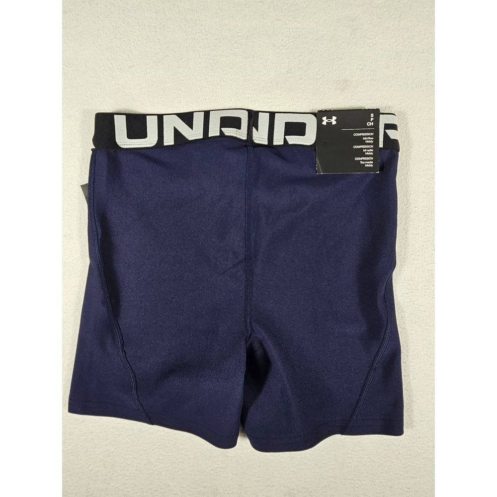 Under Armour HeatGear Authentics Middy Compression Shorts Navy Blue Small - Picture 10 of 11